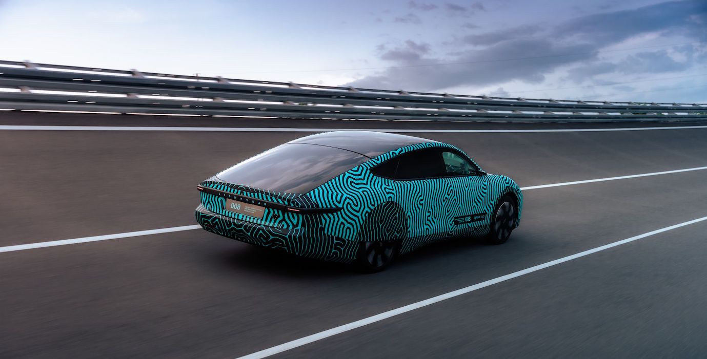 Photo of a solar electric vehicle developed by a Dutch company called Lightyear.