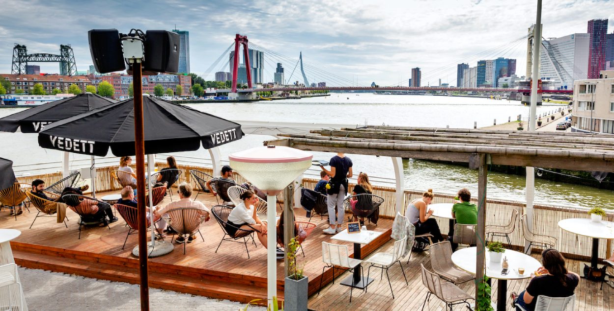 A bar near the water in Rotterdam. 