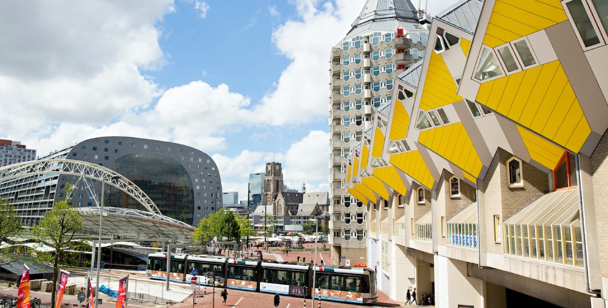 Modern housing in Rotterdam, called the 'Kubus woningen'. 