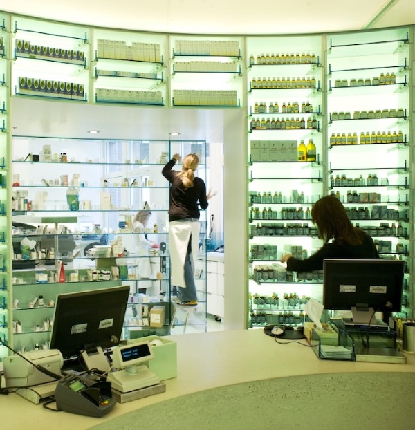 Two women working at the pharmacy.
