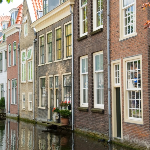 Canal houses in Amsterdam. 
