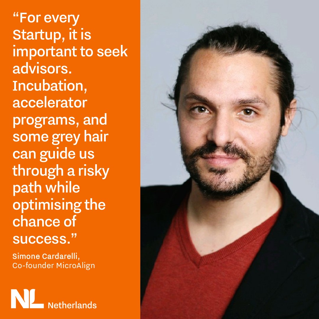 quote text “For every Startup, it is important to seek advisors. Incubation, accelerator programs, and some grey hair can guide us through a risky path while optimising the chance of success.”
