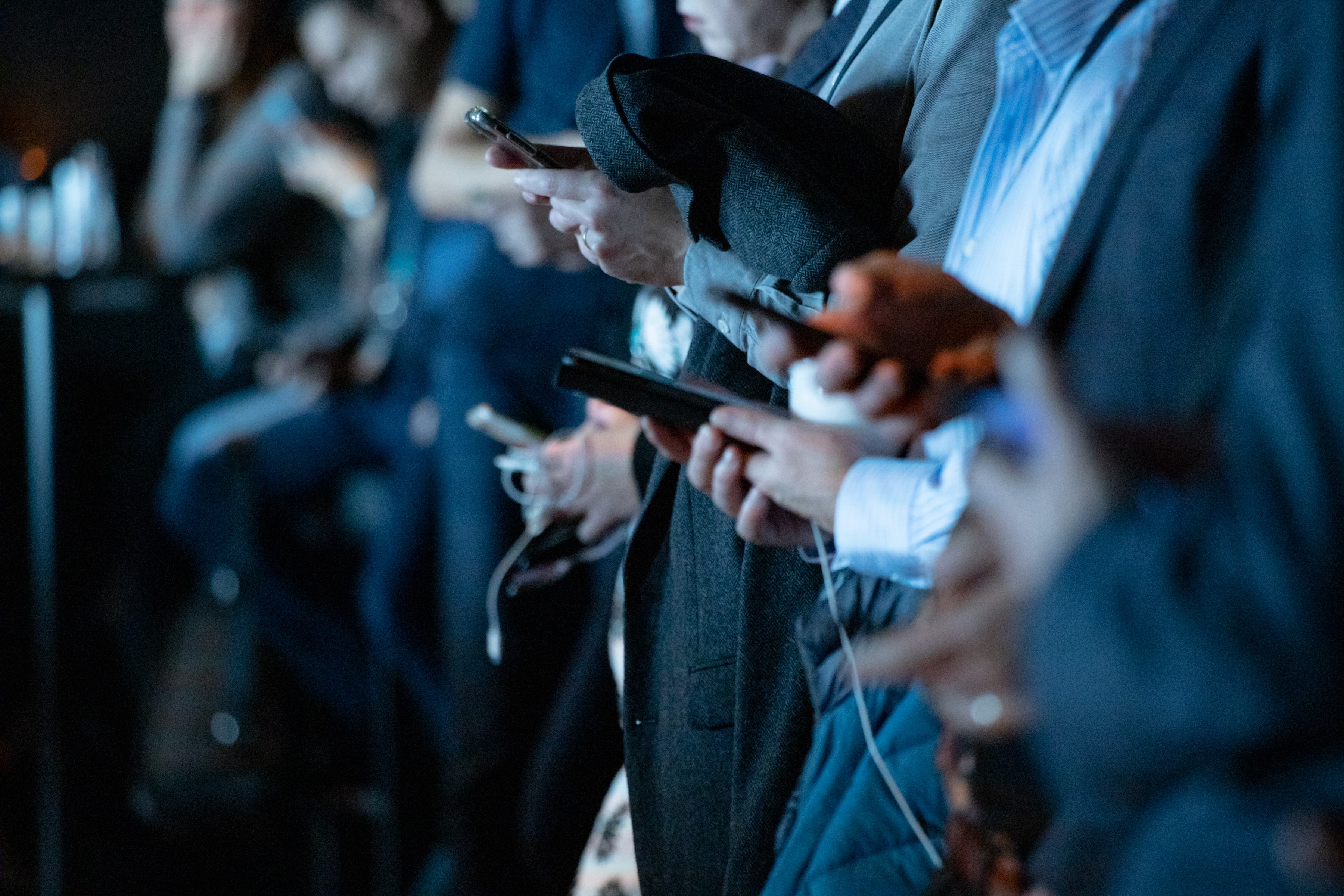 People on their phones 